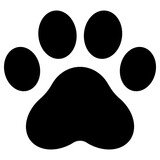Transparent PNG file of Monochrome vector graphic of a cat's paw print