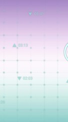 Wall Mural - animation of icon in circles and changing numbers over grid pattern against gradient background