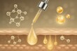 © Bijac - Advanced skincare serum with collagen molecules and vitamin droplets for anti-aging cosmetic treatment visualization