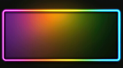 Wall Mural - vibrant neon frame with gradient colors for creative background and design purposes in digital art a