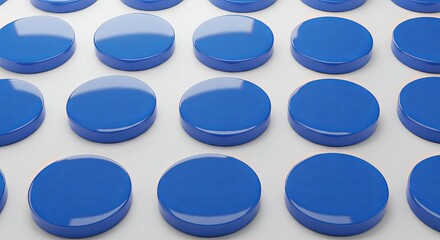 : blue glossy round buttons on white