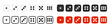 © Sunil - Game dice Icon with side of cube from one to six number. Set of black icon sided for gamble. Dot on cube of casino. Vector illustration.