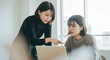 © Yka - パソコンを使い後輩に教える女性社員