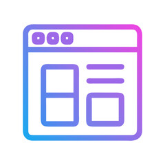 Gradient browser window icon for web design templates