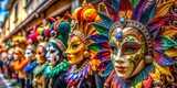 Vibrant Rio Carnival Masks: Colorful Display of Brazilian Festive Art