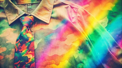 Sticker - vintage glitch rainbow camo tie dye boho batik background