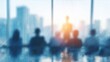 © Stephen - Silhouettes of Business People in Meeting Room with Cityscape View