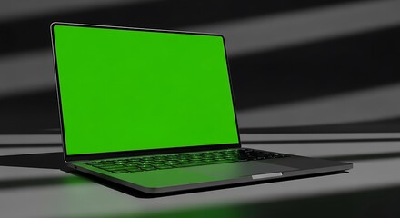 modern laptop with green screen mockup perfect for digital design presentations