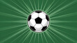 © MDTORIKUL - Soccer ball on green background. Vector illustration. Eps 10.