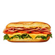 © GraphicsKB - Deliciously layered deli sandwich with ham cheese lettuce and tomato on a toasted bun isolated on transparent background