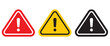 © Sakeba - Attention Icon Set. Danger Caution or Alert Risk Warning png Symbol in a black filled and outlined style. Safety Notice Sign