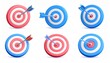 © MdRakibul - Target and Arrow, 3d icon set. Success and Goal Attainment. Strategic Goals.