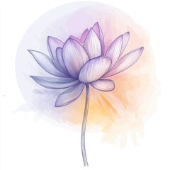 Wall Mural - Beautiful and Delicate Lotus Flower Illustration with Soft Background