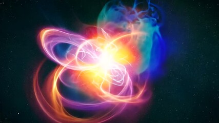 Wall Mural - colorful abstract cosmic explosion with swirling energy patterns in a starry background