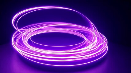 Wall Mural - abstract purple light trails swirling in a dark environment, creating a dynamic visual effect