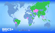 © frizio - BRICS countries map July 2025 with new members and partners, international economic organization, vector illustration