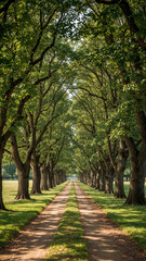  Verdant Tree Lined Path Through Lush Greenery trees nature