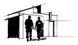 © Mago - police officers fbi agents walking silhouette vector