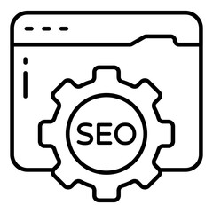 Wall Mural - conceptuallinedesign icon of seo webpage