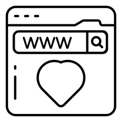 Wall Mural - linedesign icon of web browser, www vector