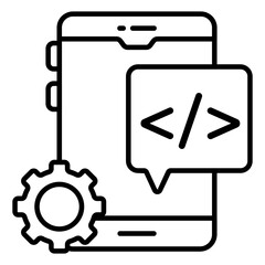 Wall Mural - unique design icon of mobile coding
