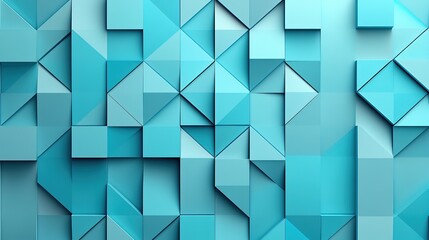 Isometric grid blue squares forming 3D triangle illusion with teal accents on muted background. Precise geometric pattern for textile prints, packaging design, or UI backgrounds.