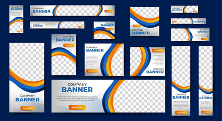Wall Mural - set of banners templates for web ads campaign. business corporate background cover for multipurpose.