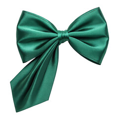 Wall Mural - Green satin bow isolated on transparent background