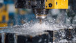 © Maksym - Injection molding machine forces molten plastic into tool cavity, steam hisses and metal latches click into place in close-up mechanical detail