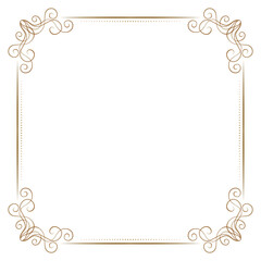 Wall Mural - Delicate vintage style square floral frame - vector outline for invitations and greeting cards