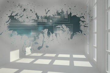 Wall Mural - Splash showing technology interface
