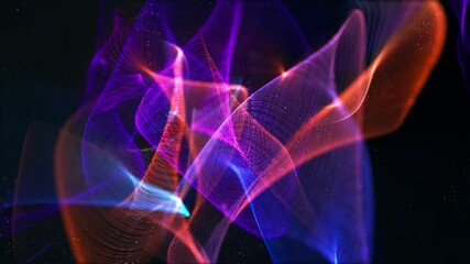 Wall Mural - ethereal magic light waves. abstract christmas particles loop animation 4k video