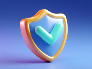 Wall Mural - 3d technology shield icon cybersecurity data protection business context