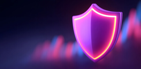 Wall Mural - 3d technology shield icon cybersecurity data protection business context
