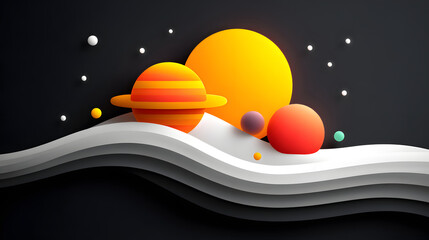 Wall Mural - Planet universe vortex planet starry sky future technology concept illustration background