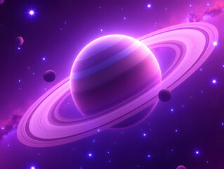 Wall Mural - Planets on blue background, outer space galaxy science fiction background