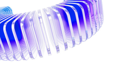 Wall Mural - hologram glass shapes dynamic 3d background. abstract bg with row of crystal square plates. holograp