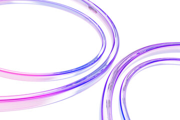 Wall Mural - holographic fluid glass circle line 3d background. abstract transparent circular tape shape pattern 