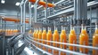 © Kateryna Kordubailo - Carrot juice being processed and bottled in a state-of-the-art manufacturing facility, showcasing modern techniques in beverage production and food industry efficiency