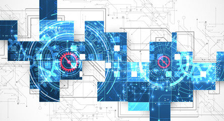 Wall Mural - abstract background. scientific and technological concept. square art. vector