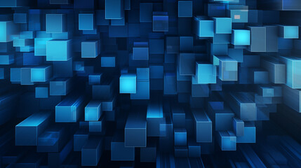 Wall Mural - blue geometric abstract background with triangles and lines