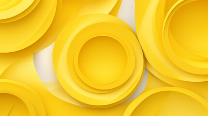 Wall Mural - Abstract yellow and white paper wavy shapes background.