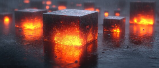 Sticker - glowing cubes
