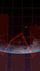Wall Mural - animation of financial data processing over globe on dark background