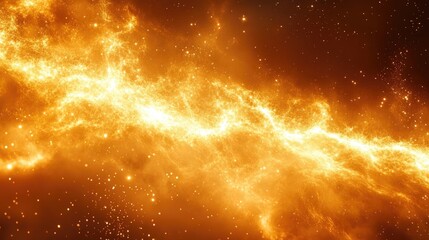 Wall Mural - A celestial river of light and stardust cascades across the cosmos. Fiery depths ablaze