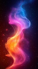 Canvas Print - colorful smoke swirls, blending blue, pink, orange, and purple in a stellar background