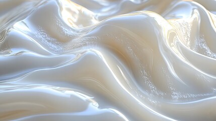 Canvas Print - iridescent waves undulate with subtle luminosity. soft, pearly texture creates smooth, gentle curves