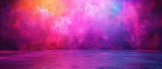 Wall Mural - vivid pink, purple, and orange hues create a stunning backdrop with textured walls and floor