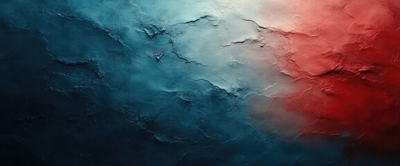 Wall Mural - textured blue to red gradient; rugged surface with deep grooves and craters. evokes earth and air