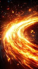Wall Mural - swirling vortex of fiery light against a dark, starry backdrop creates a dramatic effect